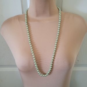 Mint green pearl necklace